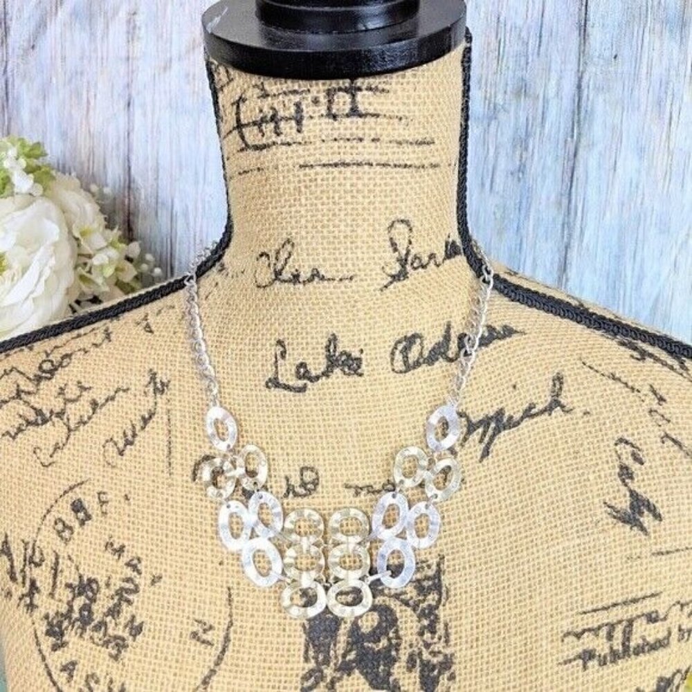 Gold and‎ Silver Rhinestone Oval Statement Necklace Women's
